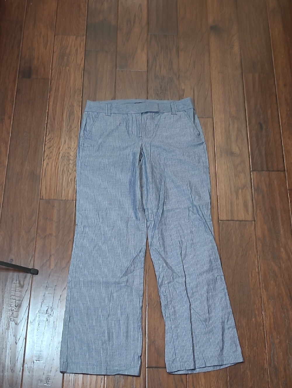 NWT J. Crew Factory Blue & White Pinstripe Wide Leg Pants size 6